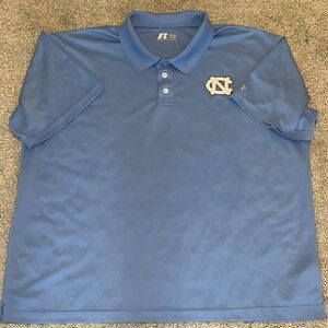 Russell UNC North Carolina Tar Heels big man Blue Golf Polo shirt 3XL polyester